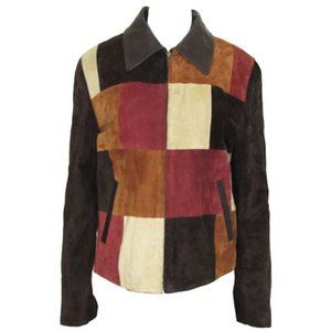 WINLIT NEW YORK - Leather Color Block Jacket